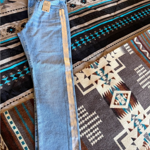 Levi's Blue and Silver Flare Jeans - Picture 4 of 5